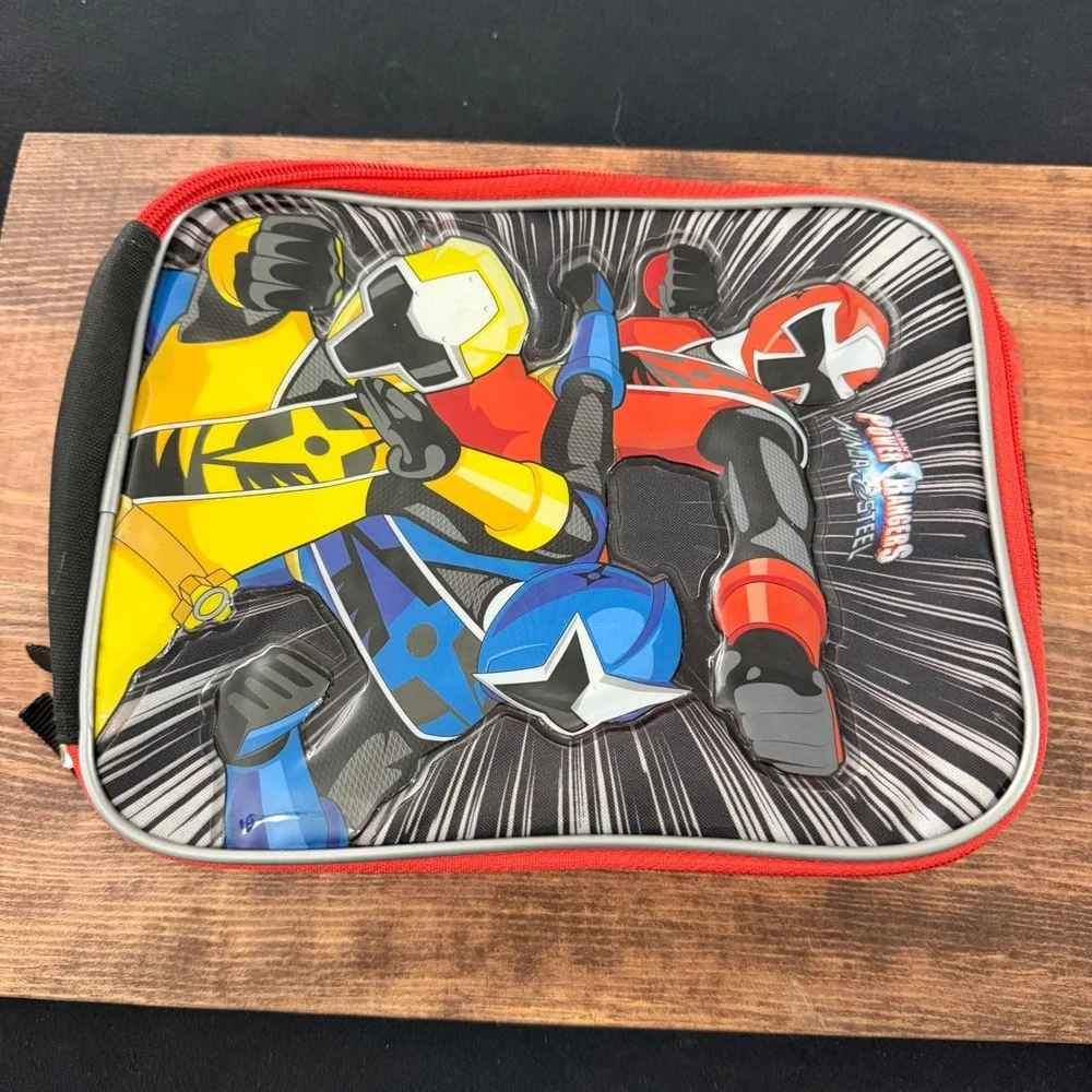 Power Rangers Ninja Steel Insulated Lunch Bag Red Blue Yellow 3D Graphic 2017